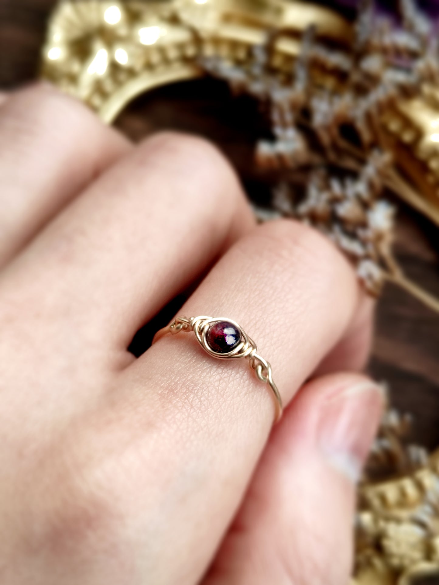 Garnet Eye Ring