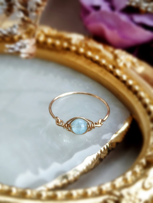 Aquamarine Eye Ring