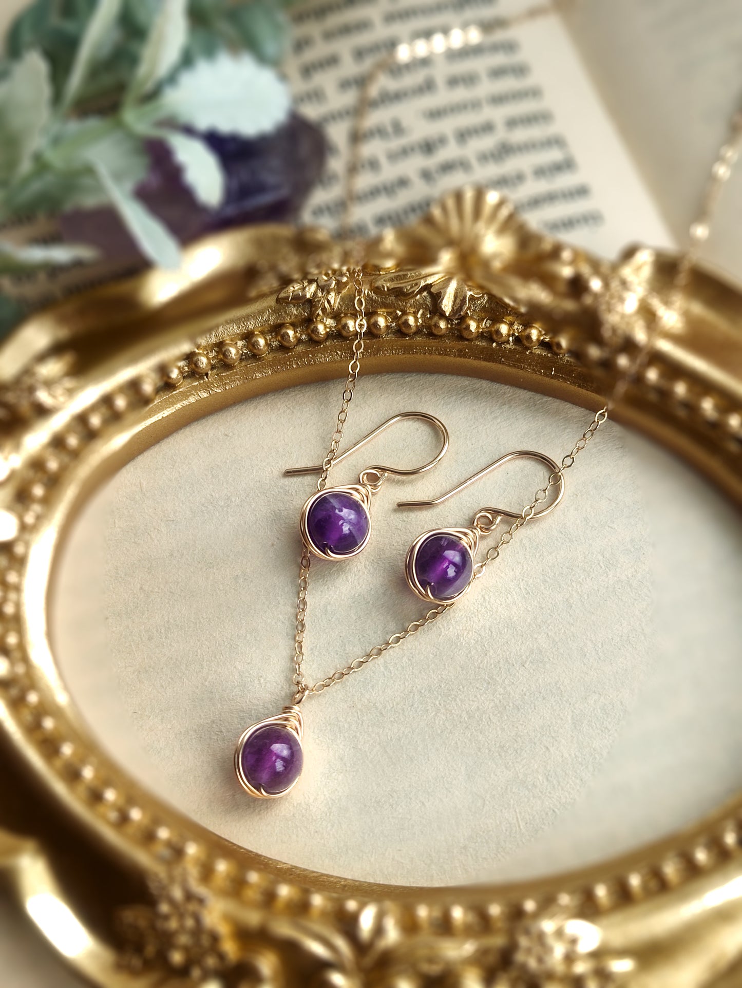 Amethyst Necklace with 6mm stone