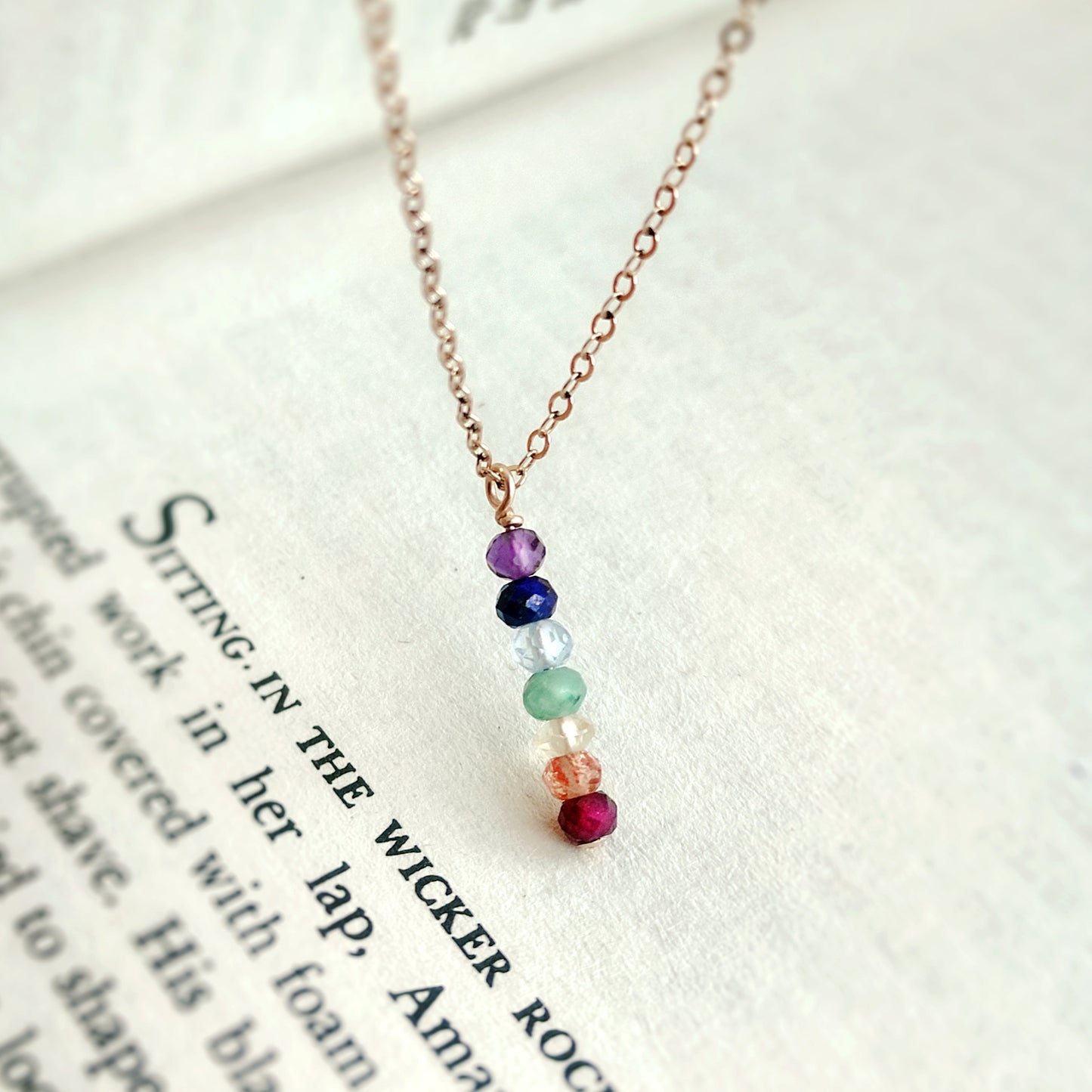 Tiny Chakra Necklace, Minimalist 7 Chakra Pendant Necklace – Aris Heartmade