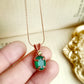 Dainty Green Onyx Pendant Necklace with Peridot in Solid Copper