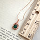 Small Green Onyx Pendant Necklace with Twisted Bail in Solid Copper