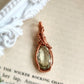 Light Green Quartz Pendant with Rope Detail in Solid Copper