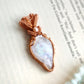 Teardrop Moonstone and Pearl Wire Weave Pendant in Solid Copper