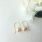 ROSITA Simple Pearl Drop Earrings in Rose Gold