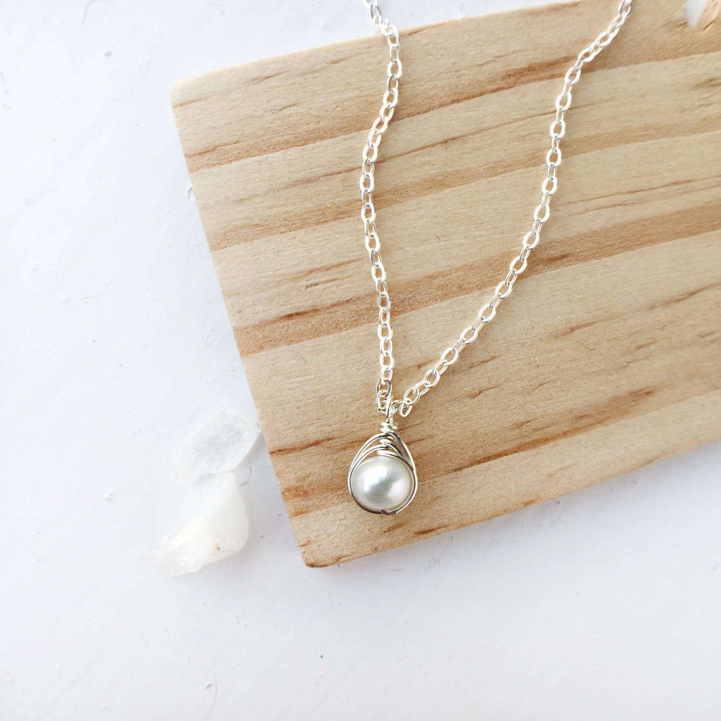 White Pearl Earrings & Necklace Set, Freshwater Pearl Jewelry Set