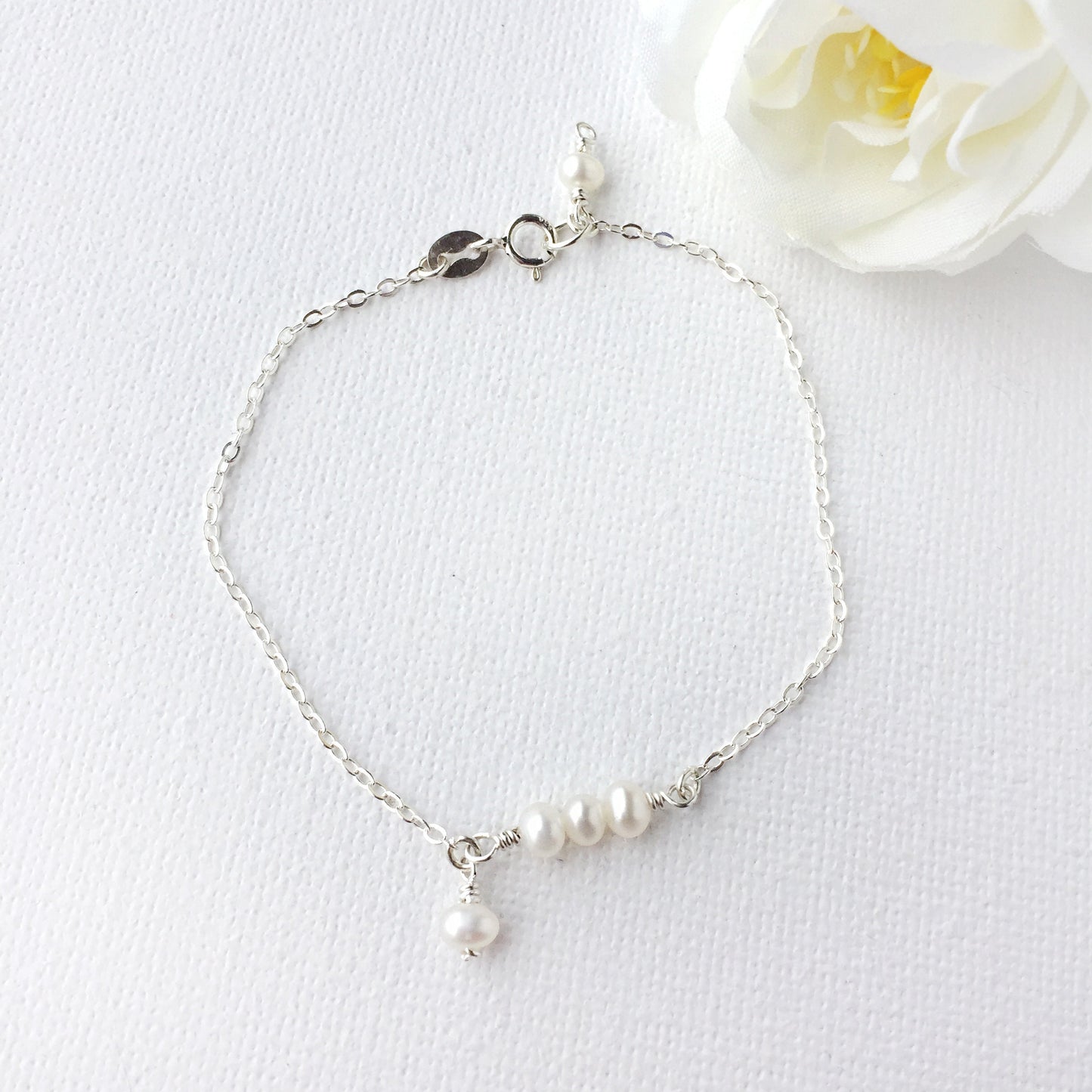 Delicate Freshwater Pearl Bracelet with Charm