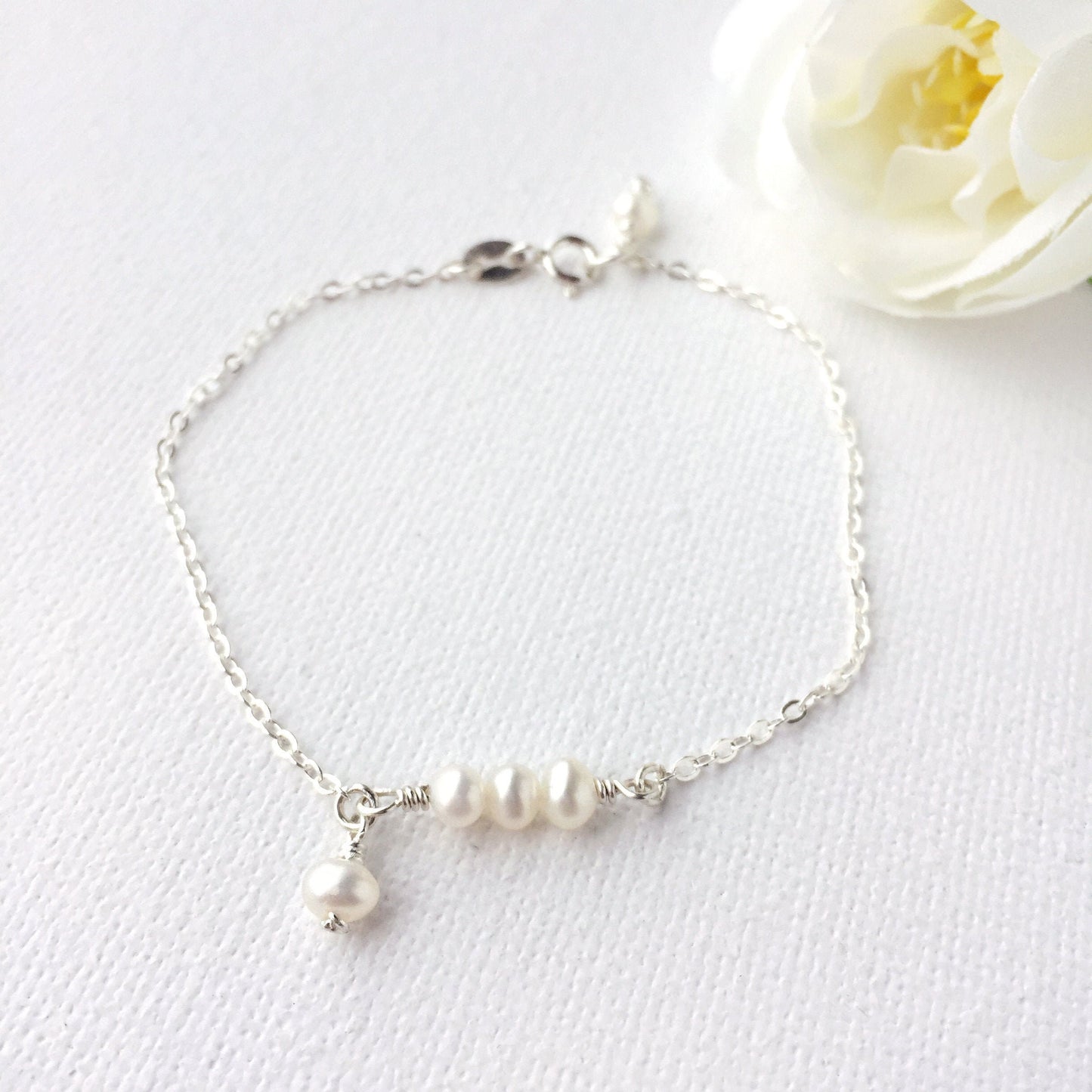 Delicate Freshwater Pearl Bracelet with Charm
