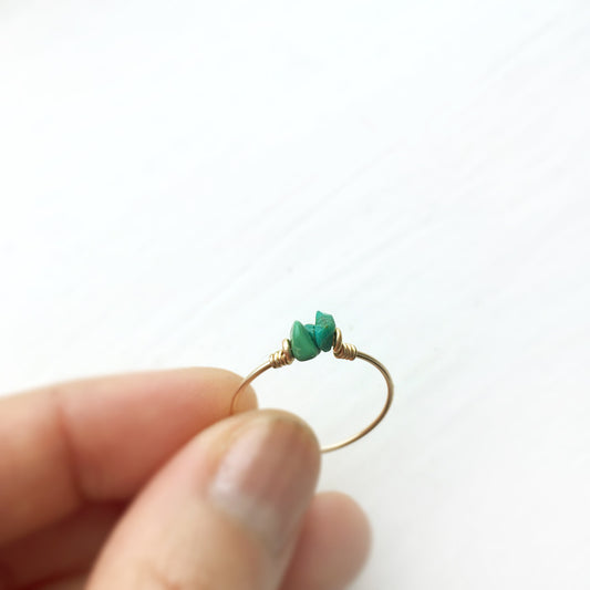 Dainty Raw Turquoise Ring