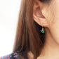 Raw Turquoise Tiny Hoop Earrings