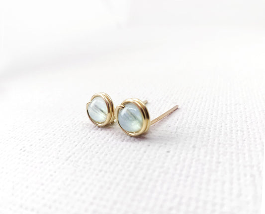 Aquamarine Stud Earrings, March Birthstone Earrings