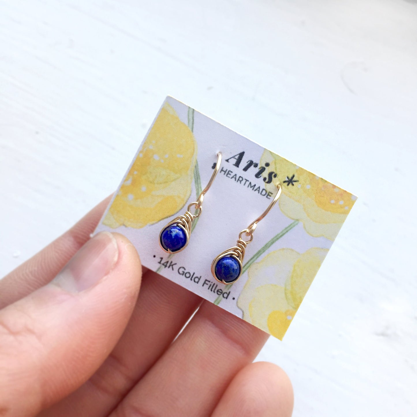 Tiny Lapis Lazuli Dangle Earrings