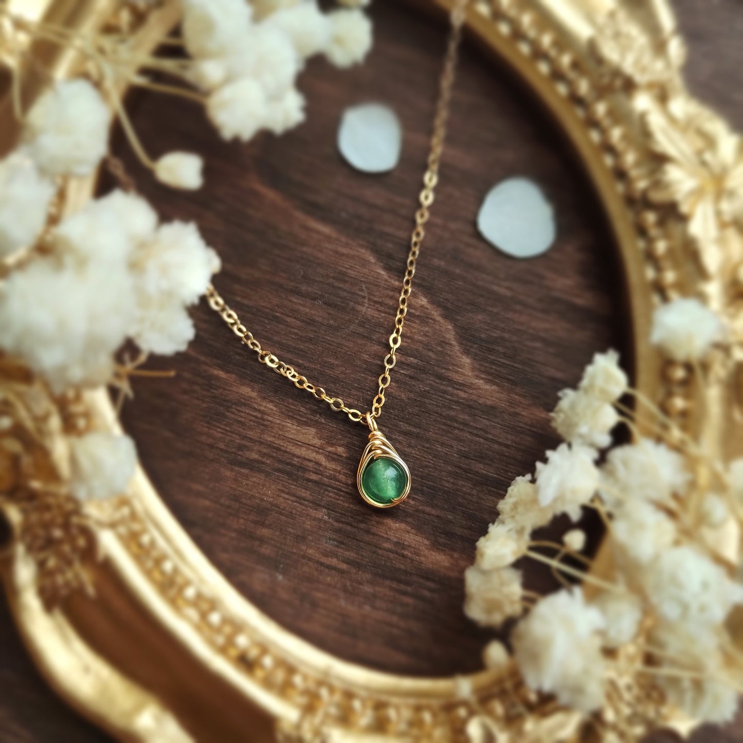 Dainty Green Jade Necklace