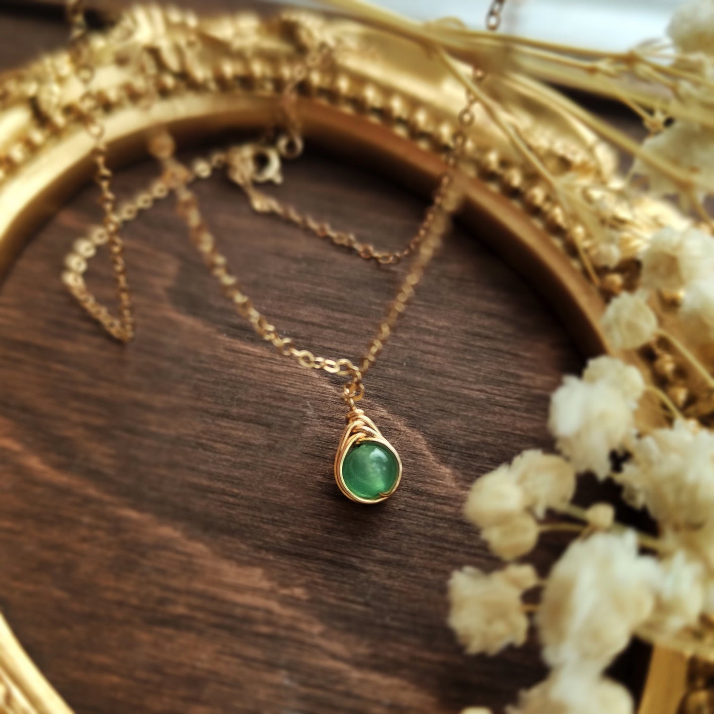 Dainty Green Jade Necklace