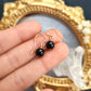 Black Tourmaline Ball Dangle Earrings, Empath Protection