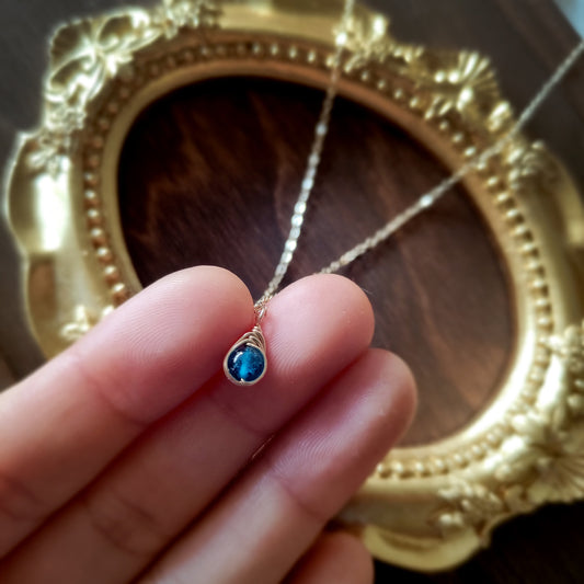 Dainty Blue Apatite Necklace