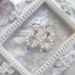 AQUARIA Small Freshwater Pearl Hoop Earrings with Glass Teardrop Beads
