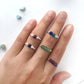 Three Stone Ring, Personalized Three Gemstone Ring 14K Gold Filled, Sterling Silver